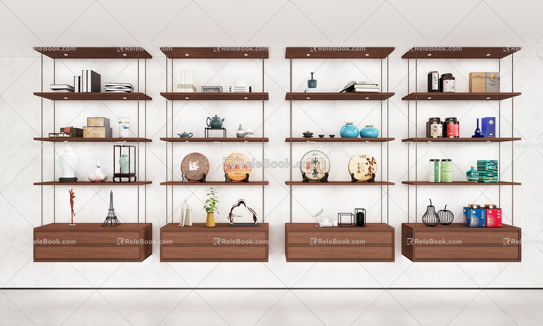 Ornaments Jewelry Bookcase Display Rack Organize Tea Set Wine Book 3d model