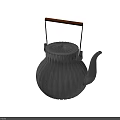 Transparent Glass Teapot With Wooden Handle And Textured Body Design