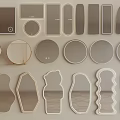 Assorted Shapes Modern Decorative Mirrors With Stylish Frames For Home Decor 3d model