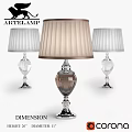 ARTELAMP Elegant Table Lamps With Brown Clear Glass Base And Pleated Beige White Shade