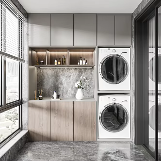 Modern Balcony Laundry 3d model