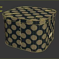 Elegant Perfume Cosmetics Storage Box With Blue Background Gold Dots Design 3d model