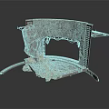 Damaged Building Structure With Stone Wall Brick Debris And Metal Frame
