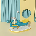 Blue and Yellow Electric Toy Car for Kids with Modern Design and Smooth Wheels