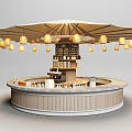 Modern Bar Coffee Round Operating Table 3d model