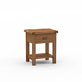 Home Office Brown Solid Wood Desk With Drawer And Simple Design 3d model