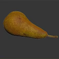 Fresh Ripe Orange And Yellow Pear With Speckled Skin On Dark Background