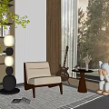 Modern Interior Design Featuring Accent Chair Sunlight Guitar Small Round Table And Floor Lamp