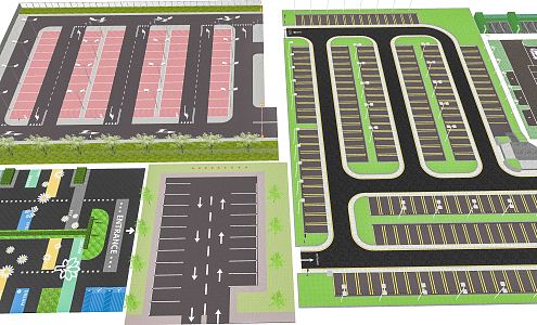 Outdoor parking Modern parking 3d model