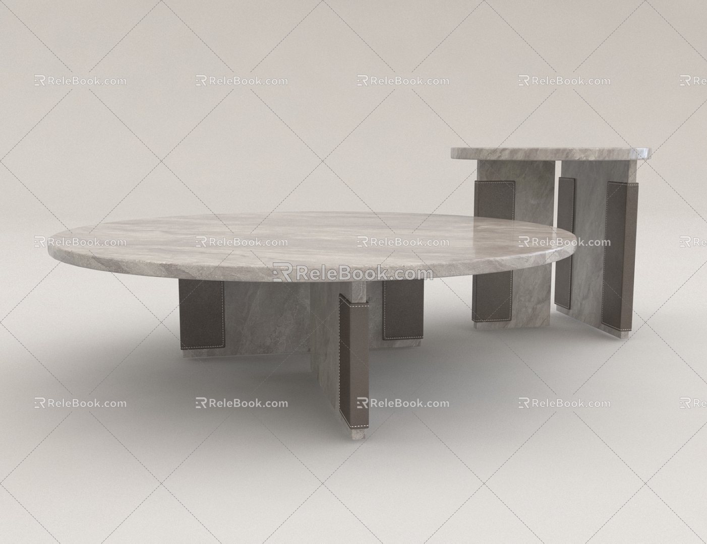 Coffee table side table combination 3d model