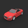 Red Audi Convertible Car With Open Top And Sporty Exterior Design