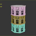 Detailed Classical Tower Architectural Model With Multiple Floors And Ornate Windows