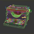 typewriter old typewriter antique typewriter classical typewriter english typewriter game item 3d model