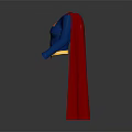 Superhero Superman Costume With Blue Body Red Cape And Yellow Emblem Design