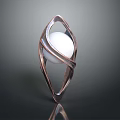Modern Decorative Ornament Piece with Geometric Metallic Frame and White Sphere for Contemporary Interior Decoration