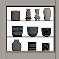 Qui Ji Ceramic Utensils, Pottery Pot Jewelry Ornaments, Pottery Pot 3d model