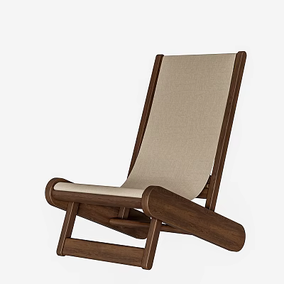 Modern Single Sofa With Beige Fabric Upholstery And Wooden Frame Design 3d model