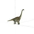 Sauropod Dinosaur With Long Neck And Tail Isolated On Black Background