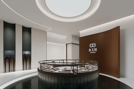 Jewelry Showroom Shopping Mall Counter 3d model