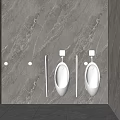 Modern Public Restroom With Clean Marble Vanity And Illuminated Wall Design 3d model