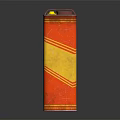 Red And Yellow Gasoline Can With Brown Lid Handle Two Gallons Flammable Warning Label