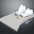 Modern Architectural Masterpiece Featuring White Shell Like Roof Design And Iconic Structure 3d model