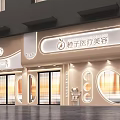 Modern Medical Beauty Storefront Design with Glass Doors Bright Lighting and Signage