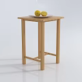 Minimalist Wooden Square Coffee Table Topped With White Plate And Fresh Lemons
