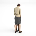 Woman In Beige Turtleneck Hugging Little Girl With White Skirt Standing Together