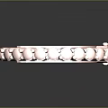 Rose Gold Bracelet With Exquisite Design And Shiny Inlaid Red Gemstones