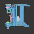 Sturdy Blue Mechanical Equipment With Platform Stand Rotating Parts And White Circular Base