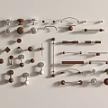 Various Modern Cabinet Handles With Wooden And Metal Materials For Home Furniture