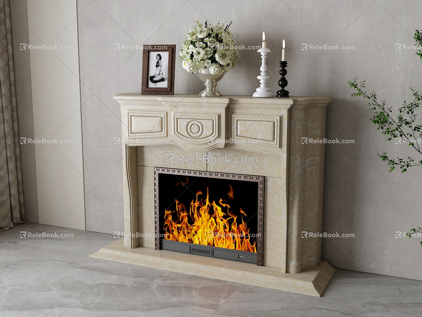 French Fireplace 3d model