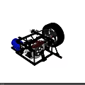 Industrial Equipment Chassis Featuring Tire Metal Frame Brake System Blue Motor And Spring