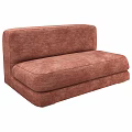 Modern Reddish Brown Fabric Sofa Set With Comfortable Cushion And Backrest 3d model