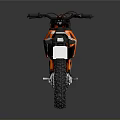 Orange And White Off Road Dirt Bike With Black Seat And Large Knobby Tires