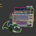 Modified Microwave Oven With Attached Electronic Components Control Panel And Cables