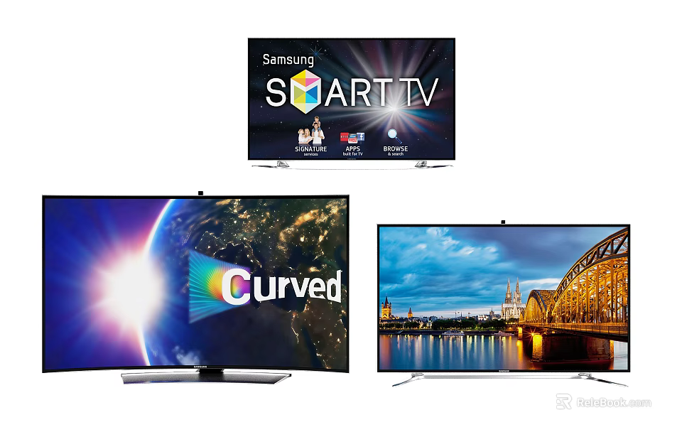 Latest Samsung Smart TV With Curved Screen And High Definition 3d model 