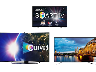 Latest Samsung Smart TV With Curved Screen And High Definition 3d model