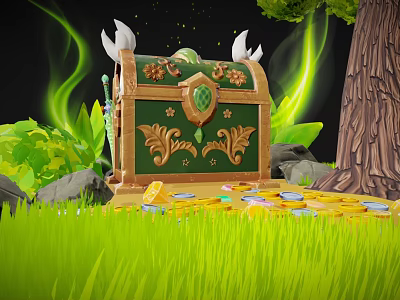 Modern Cartoon Scene Treasure Box 3d model Modern Cartoon Scene Treasure Box 3d model