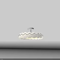 White Scalloped Design Ceiling Chandelier With Elegant Edge And Soft Lighting 3d model