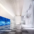 Office Lobby Research Institute Cell Theme Point Element Array Anodized Edition Technology Simple Style 3d model
