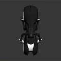 Elegant Futuristic Motorcycle Design With Streamlined Black Body And Shiny Silver Wheels