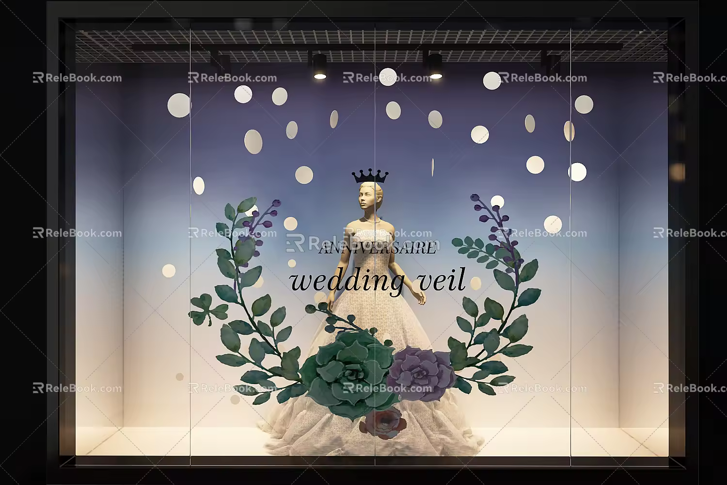 Modern Window Bridal Shop Window Model 3d model