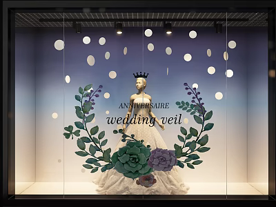 Modern Window Bridal Shop Window Model 3d model