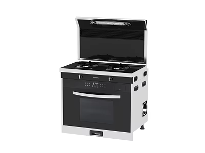 Modern Kitchen Appliance Featuring Gas Burners Oven And Control Panel 3d model