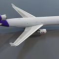 FedEx Commercial Passenger Airliner With White Fuselage Purple Tail And Logo