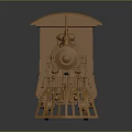 Vintage Brown Steam Train Model Classic Locomotive with Detailed Carriage and Multiple Wheels