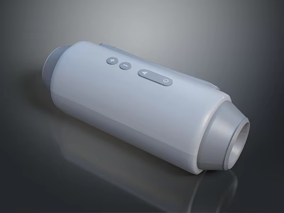 Portable White Handheld Electronic Device With Control Buttons And Tubular Design 3d model