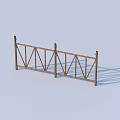Garden Landscape Bamboo Railing Structure With Decorative Design For Path Border 3d model